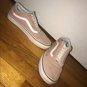 Baby pink tan vans